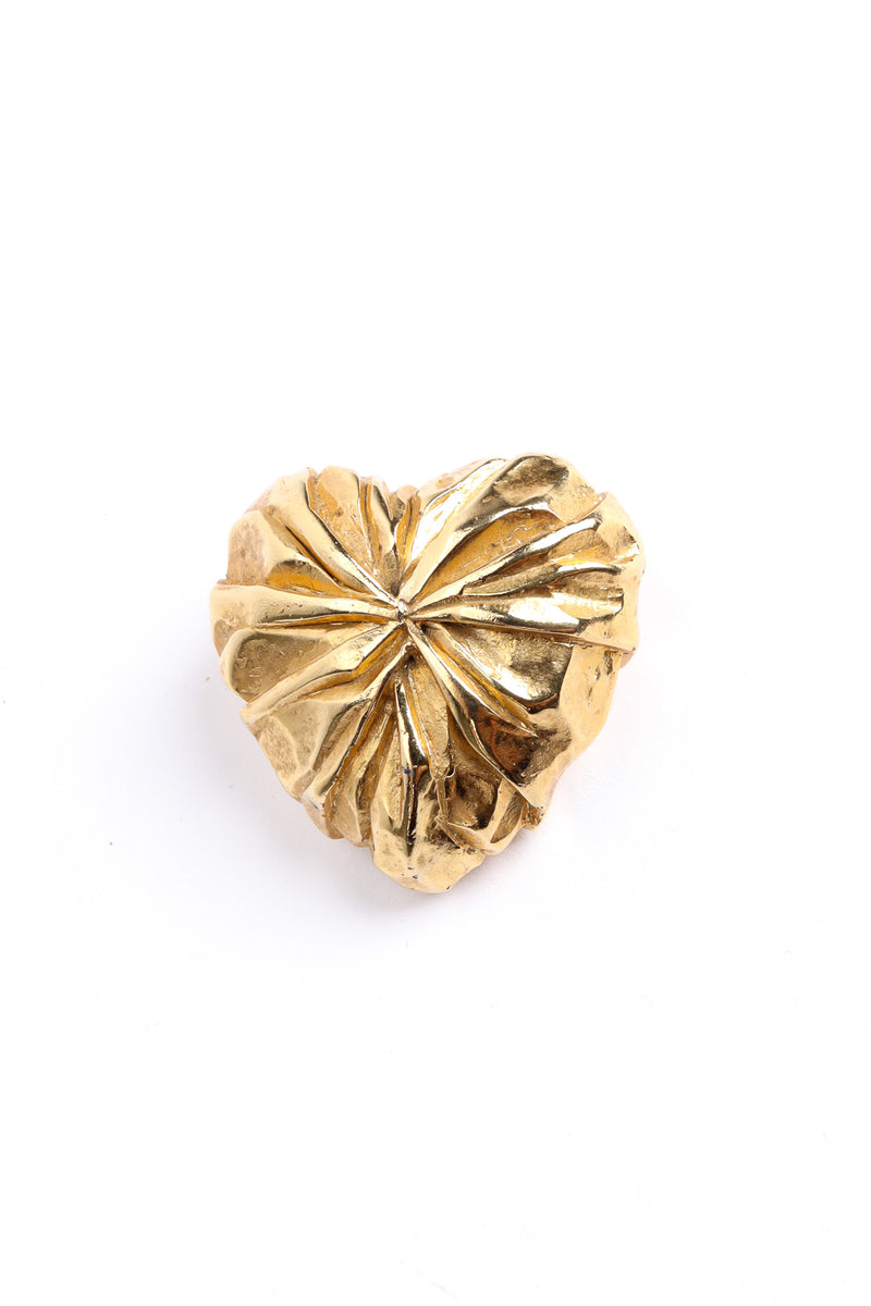 Vintage Jacky De G Textured Heart Brooch front @ Recess LA