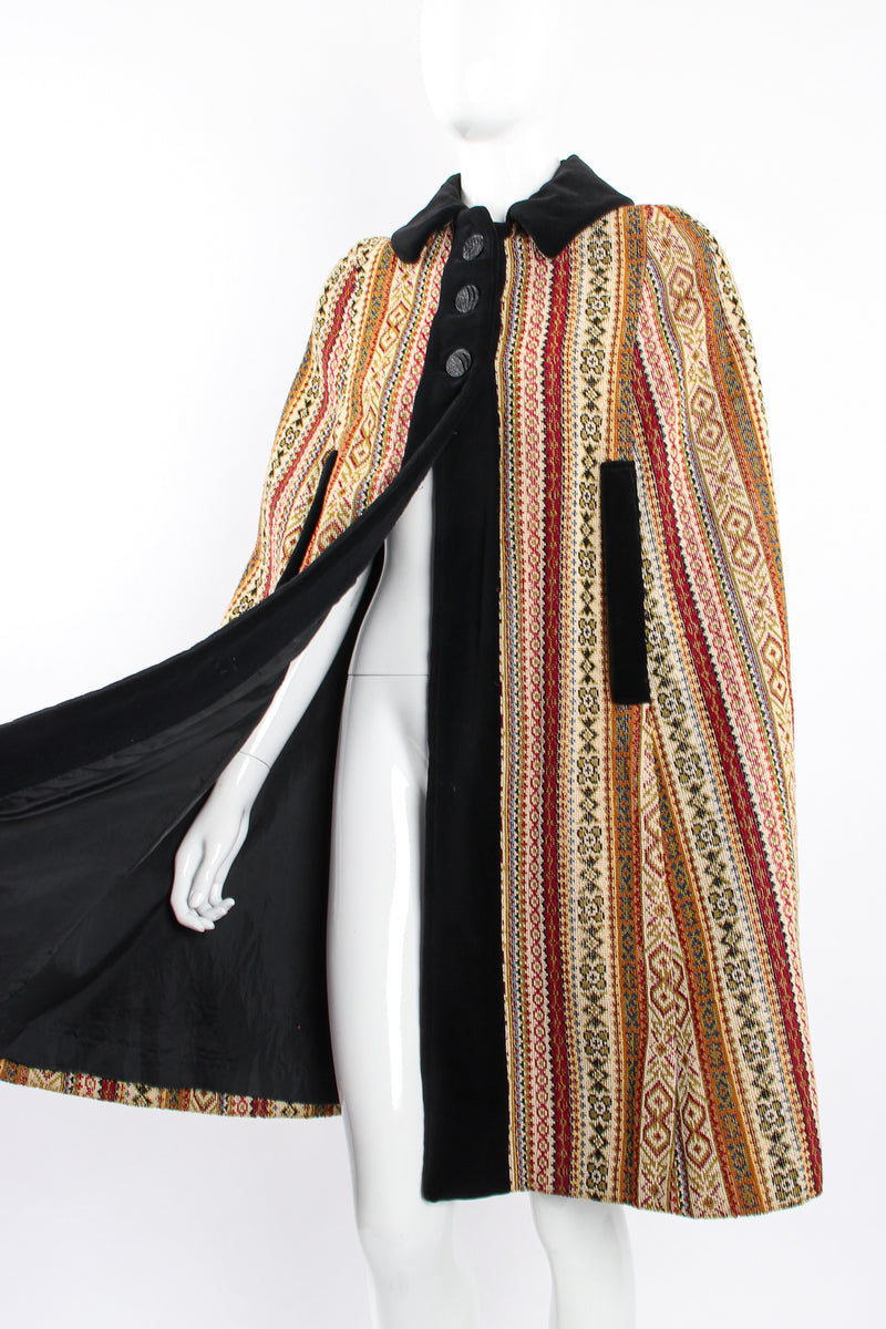 Vintage Jacob Diamond Velvet Tapestry Carpet Cape on Mannequin at Recess Los Angeles