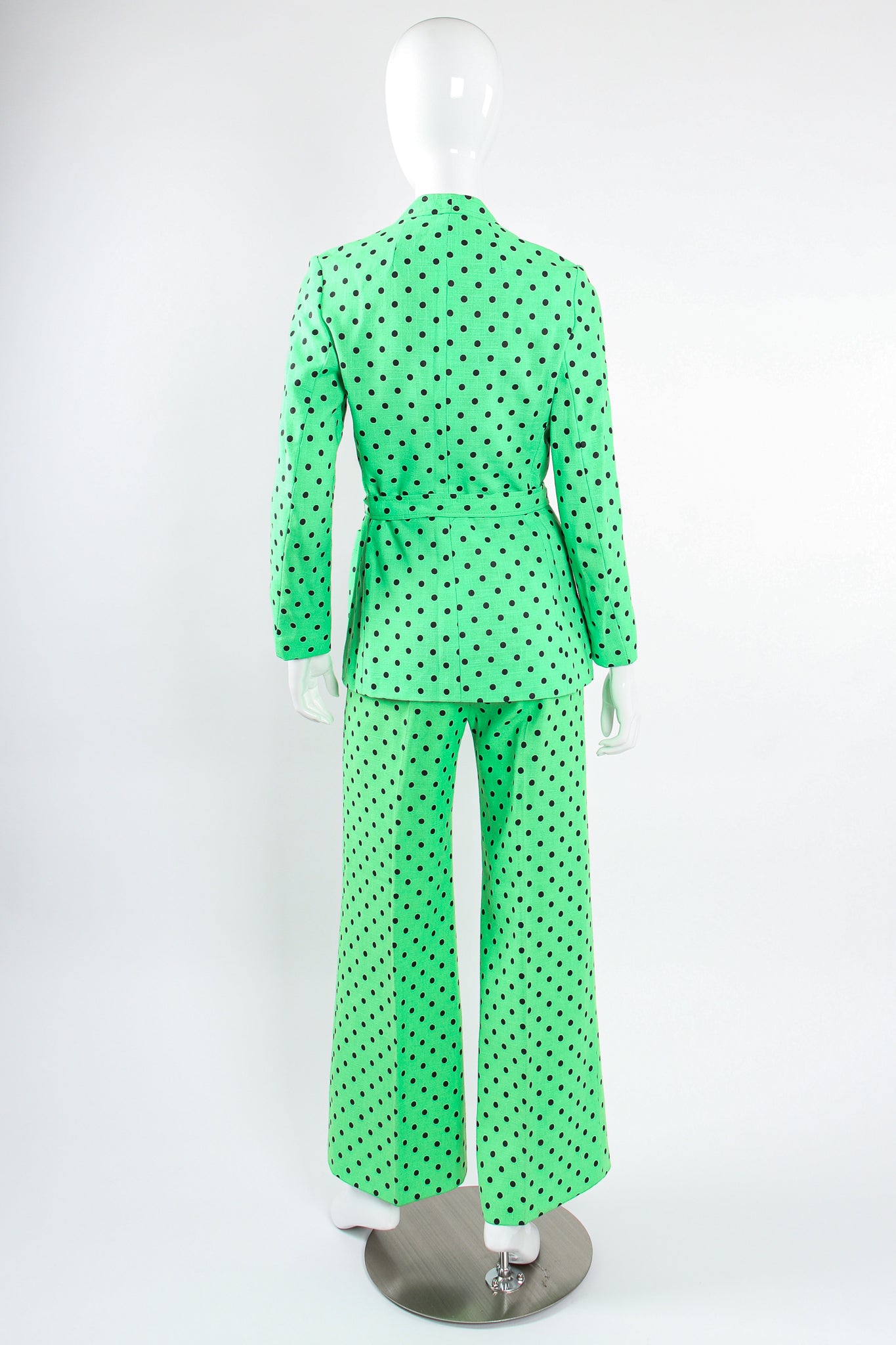 Vintage Jaeger Polka Dot Jacket & Pant Suit Set on Mannequin back @ Recess LA