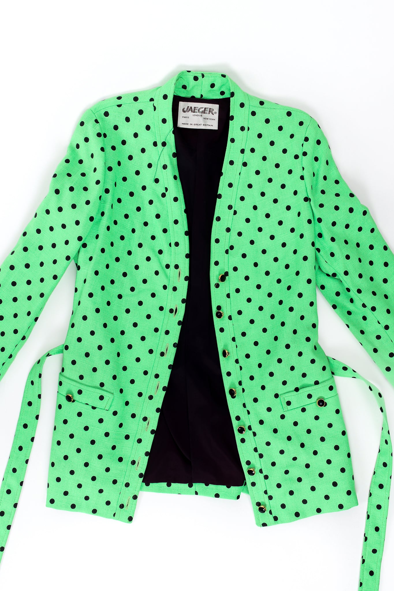 Vintage Jaeger Polka Dot Jacket & Pant Suit Set jacket flat @ Recess LA