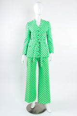 Vintage Jaeger Polka Dot Jacket & Pant Suit Set on Mannequin front @ Recess LA