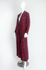 Vintage Jaeger Floral Silk Jacket & Pant Lounge Set on mannequin front at Recess Los Angeles