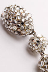 Vintage James Arpad Long Rhinestone Ball Drop Earrings discoloration at Recess Los Angeles