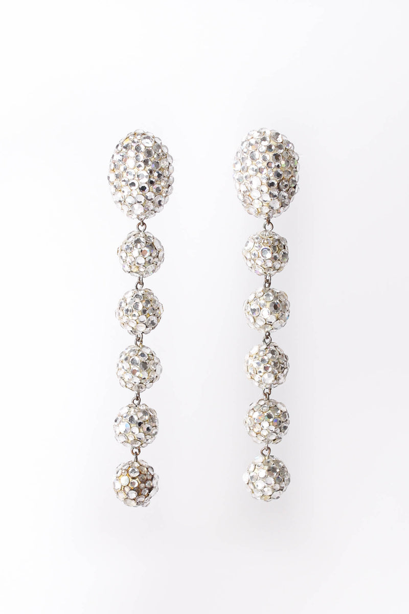 Vintage James Arpad Long Rhinestone Ball Drop Earrings at Recess Los Angeles