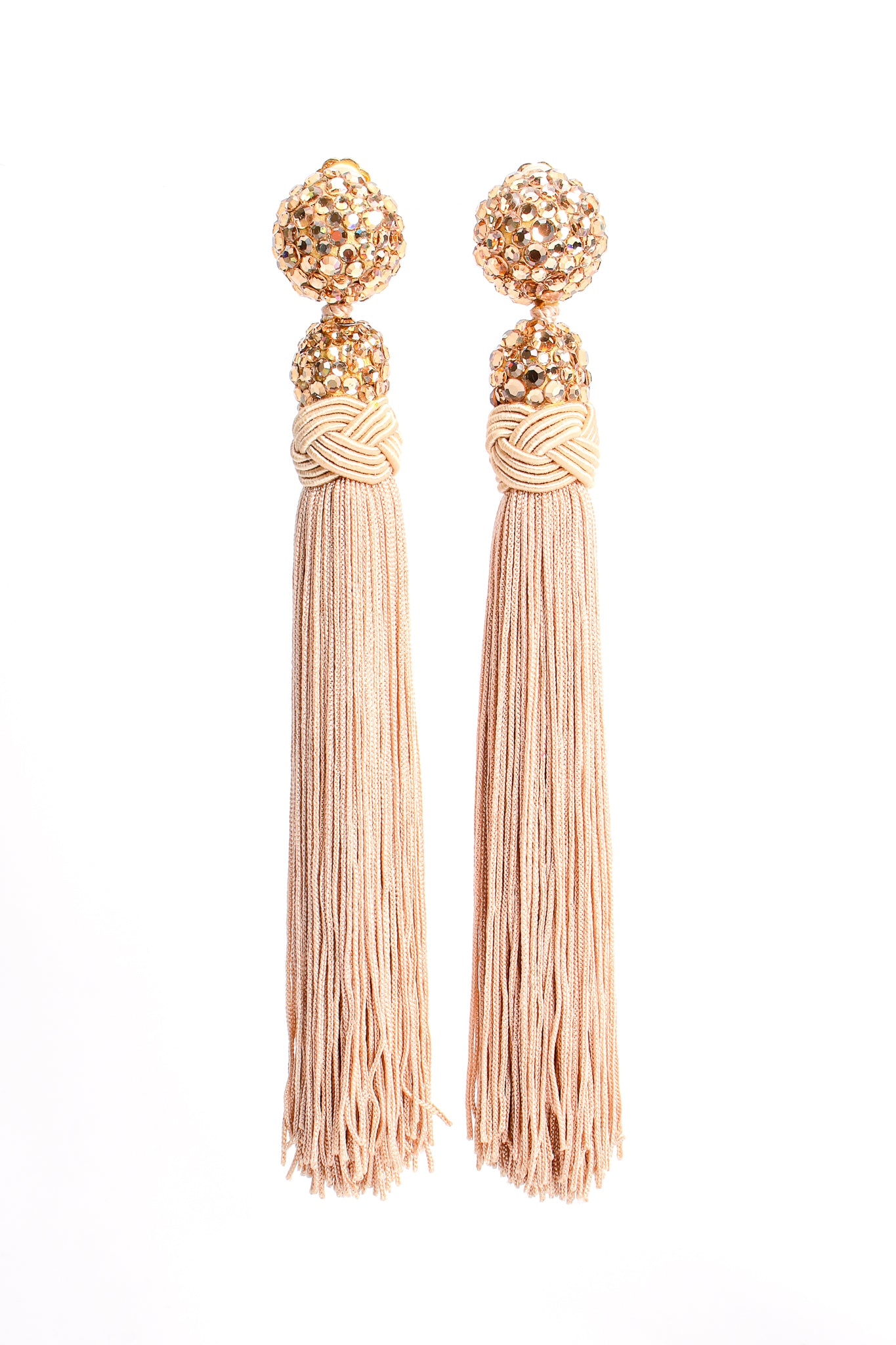 Vintage James Arpad Blush Long Tassel Earrings at Recess Los Angeles