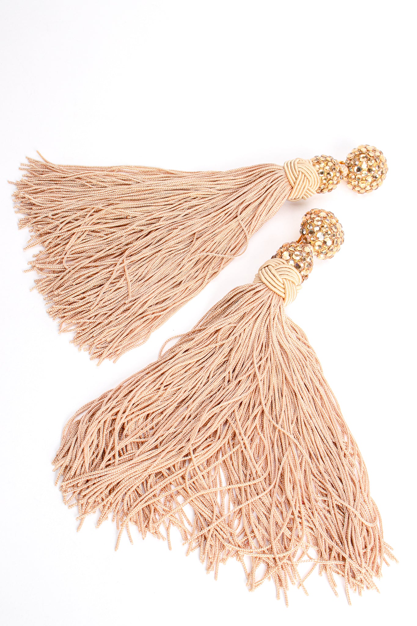 Vintage James Arpad Blush Long Tassel Earrings at Recess Los Angeles