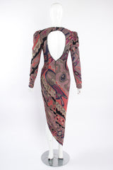 Vintage Janine Asymmetrical Mosaic Mesh Cutout Dress on Mannequin back at Recess Los Angeles