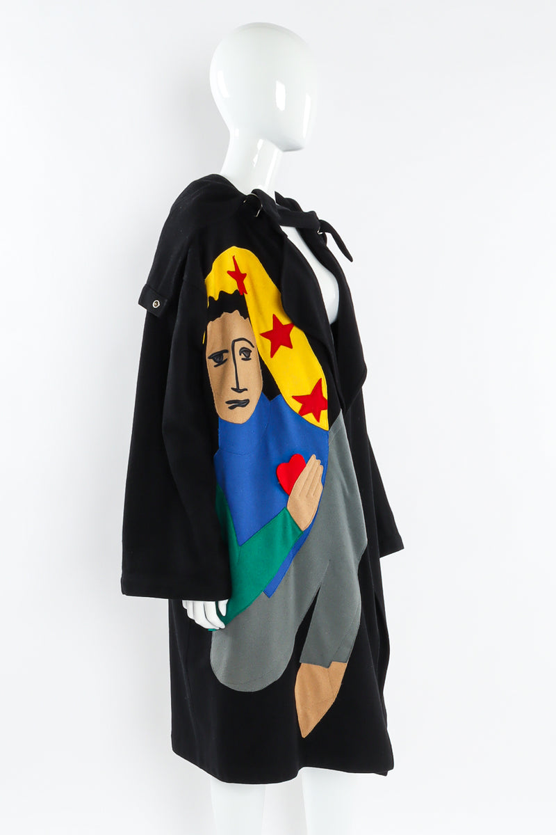 Vintage Jean Charles De Castelbajac Star Love Wool Coat mannequin side angle @ Recess LA