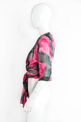 Vintage Jean Louis Scherrrer Sheer Floral Wrap Top & Palazzo Set on Mannequin side at Recess