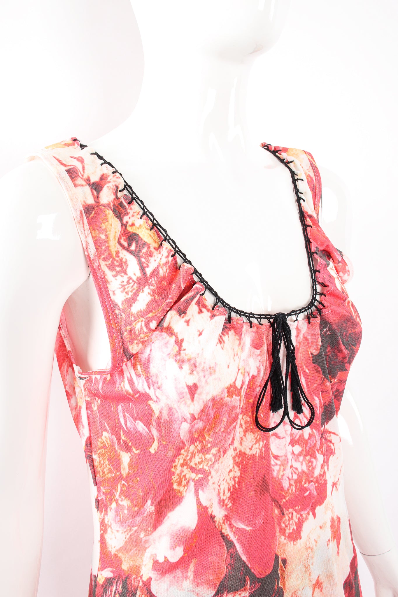 Vintage Jean Paul Gaultier Floral Jersey Scoop Tank & Skirt Set on Mannequin top at Recess LA