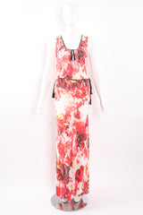 Vintage Jean Paul Gaultier Floral Scoop Tank & Skirt Set on Mannequin front tuck at Recess LA