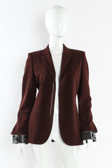 Vintage Jean Paul Gaultier Leather Cuff Wool Blend Jacket mannequin unzipped @ Recess LA