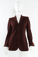 Vintage Jean Paul Gaultier Leather Cuff Wool Blend Jacket mannequin front no cuffs@ Recess LA