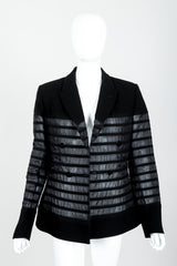 Vintage Jean Paul Gaultier Sheer Striped Jacket on Mannequin front open at Recess Los Angeles