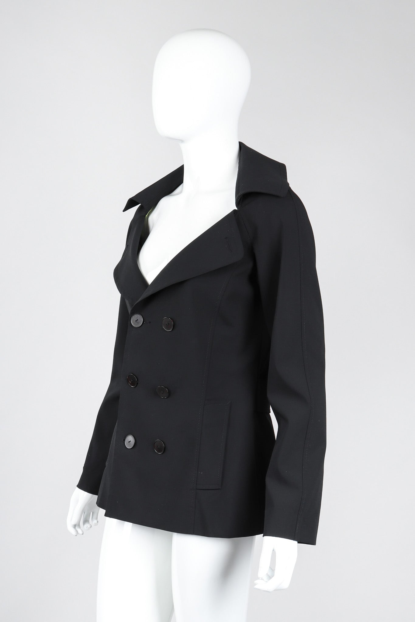 Recess Los Angeles Vintage Jean Paul Gaultier Diamond Collar Sailor Peacoat