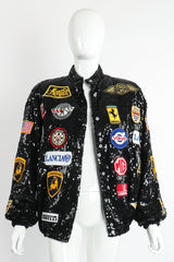 Vintage Jeanette Kastenberg St Martin Sequined Formula 1 Bomber on Mannequin open at Recess LA