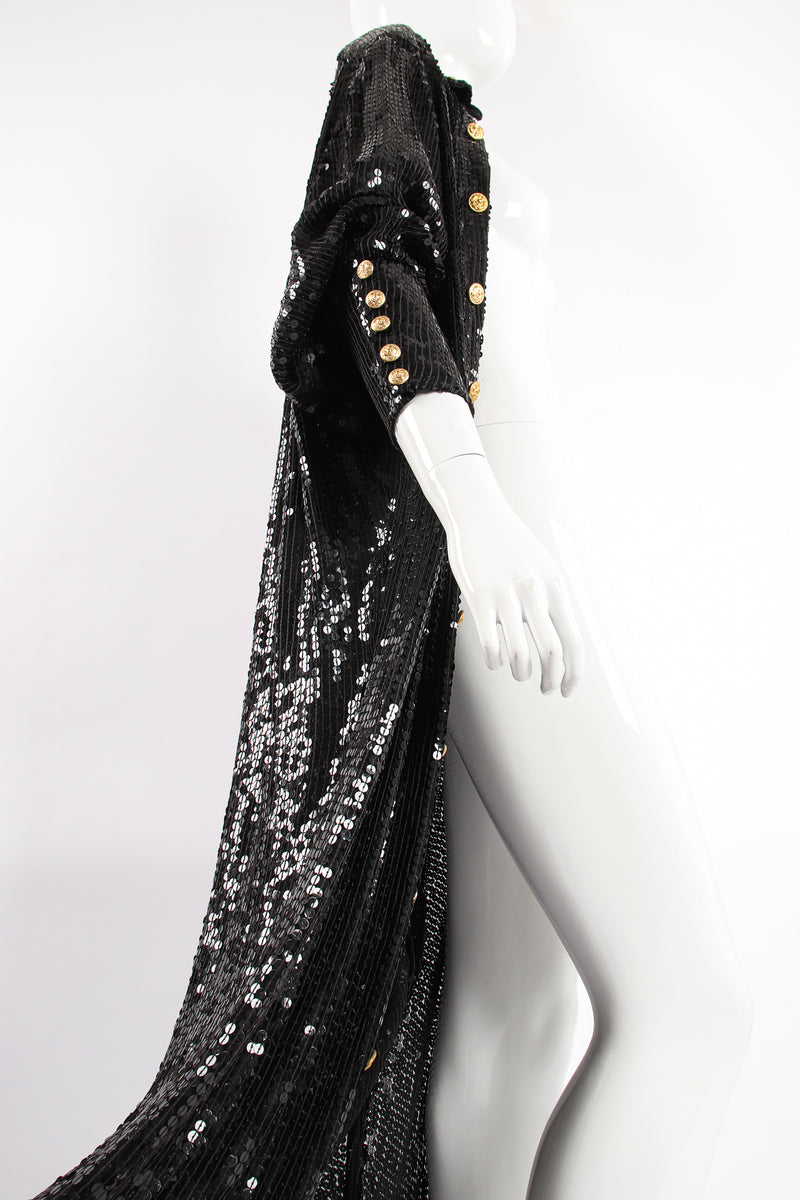 Vintage Jeanette Kastenberg St Martins Sequin Cocoon ShirtDress Duster on Mannequin side at Recess