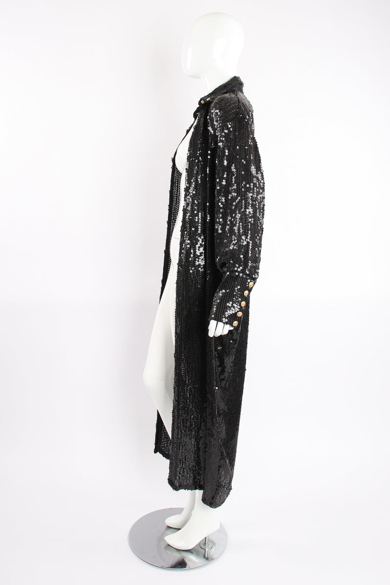 Vintage Jeanette Kastenberg St Martins Sequin Cocoon ShirtDress Duster on Mannequin side @ Recess