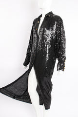 Vintage Jeanette Kastenberg St Martins Sequin Cocoon ShirtDress Duster on Mannequin angle@ Recess