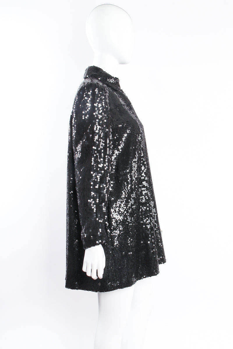 Vintage Jeanette St. Martin Sequined Yoke Swing Jacket on mannequin side at Recess Los Angeles