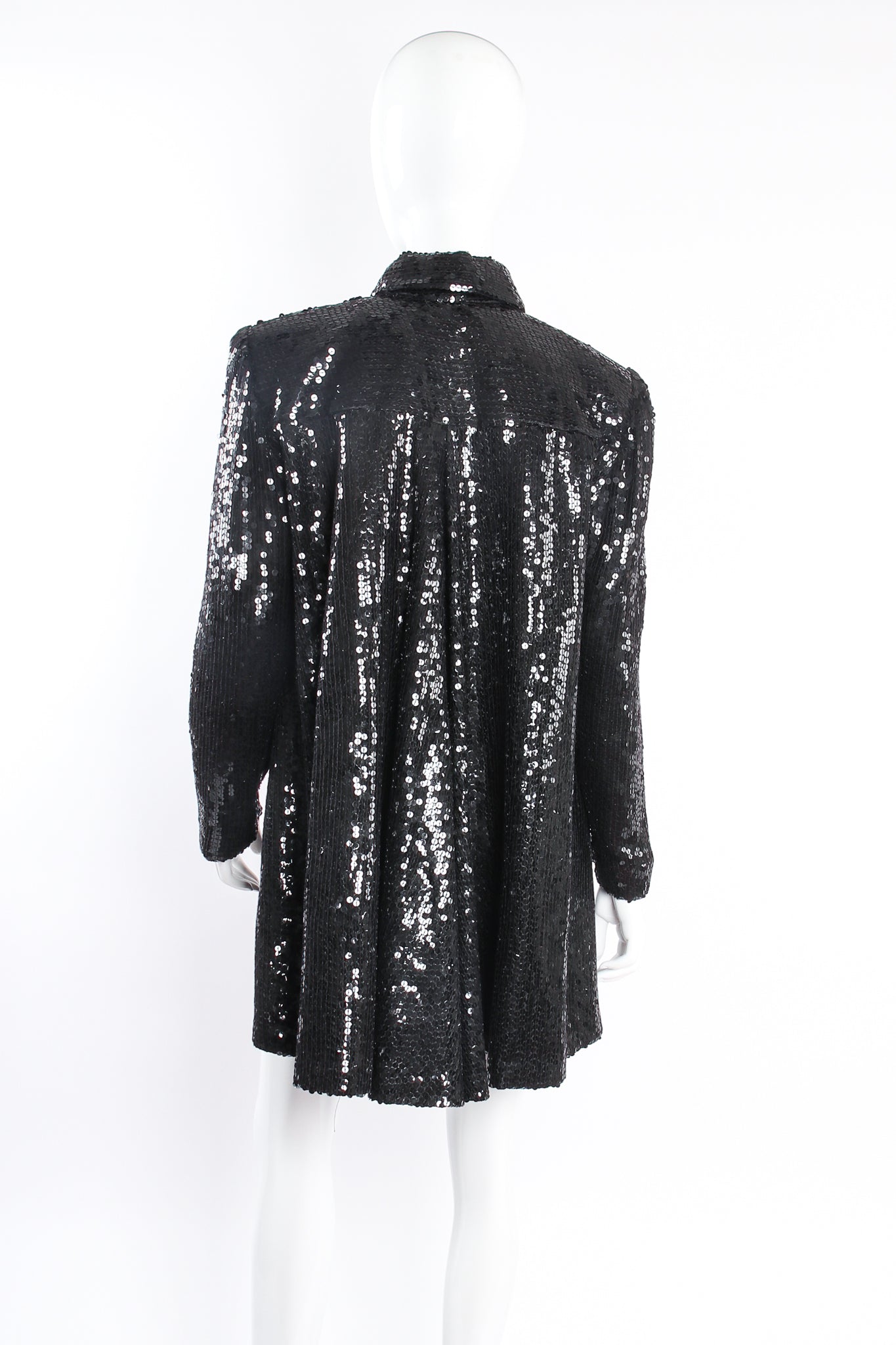 Vintage Jeanette St. Martin Sequined Yoke Swing Jacket on mannequin back at Recess Los Angeles