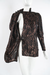 Vintage Jerri Sherman Faux Bois Brocade Blouse on Mannequin open at Recess LA