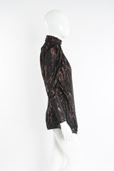 Vintage Jerri Sherman Faux Bois Brocade Blouse on Mannequin side at Recess Los Angeles