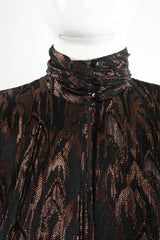 Vintage Jerri Sherman Faux Bois Brocade Blouse on Mannequin neckline at Recess LA