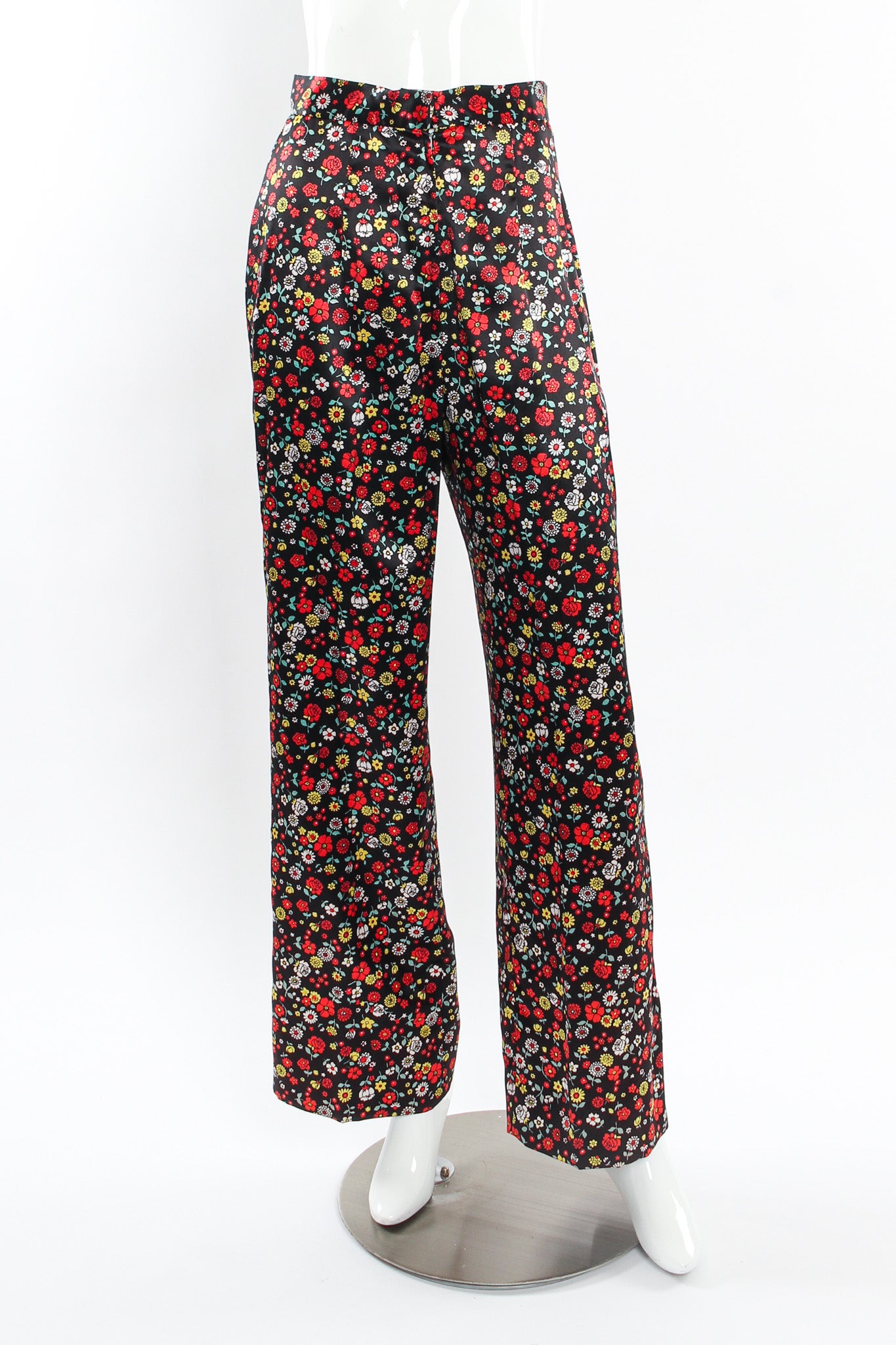 Vintage Joan Leslie by Kasper Floral Duster & Pant Set mannequin pant front @ Recess LA