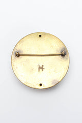 Vintage Joseff of Hollywood Gemini Twins Brass Dome Pin back/discoloration @ Recess LA