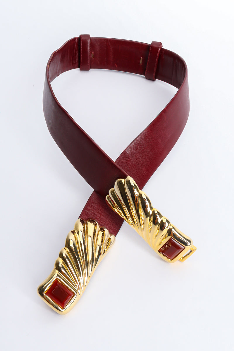 merlot slide belt by Judith Leiber crossed @recessla