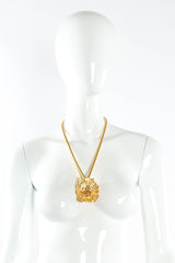 Vintage Judith Leiber Lion Brooch Pendant Necklace on mannequin necklace @ Recess Los Angeles