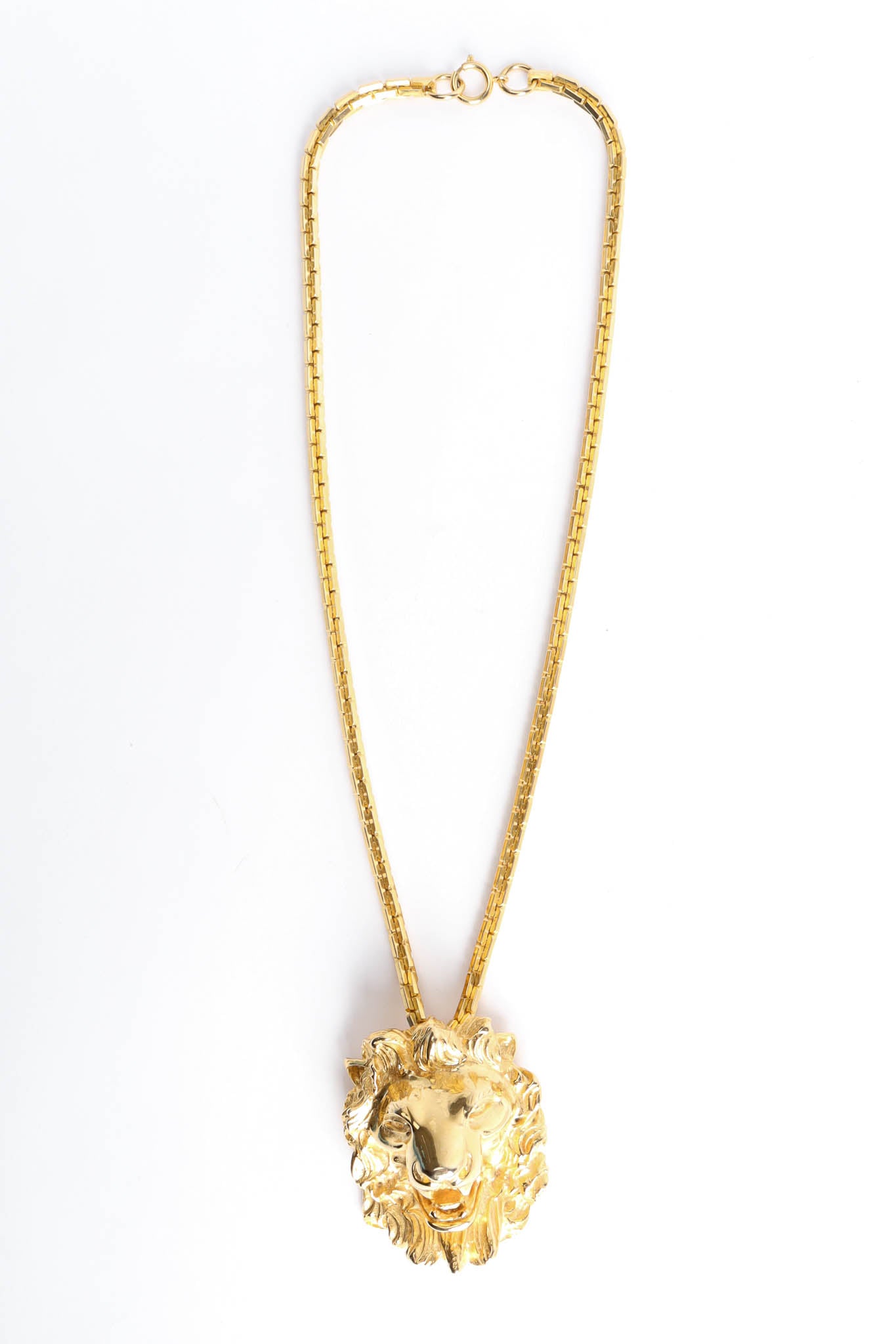 Vintage Judith Leiber Lion Brooch Pendant Necklace front necklace @ Recess Los Angeles