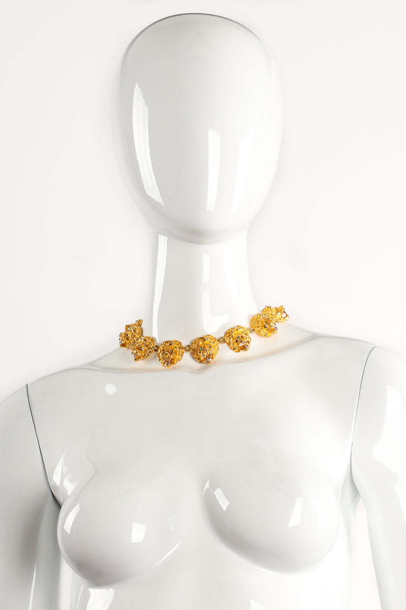 Vintage Judith Leiber Majestic Leo Collar Bracelet & Earring Set on mannequin at Recess LA