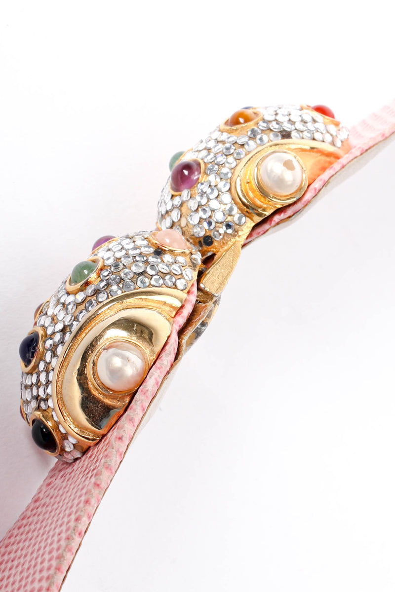 Vintage Judith Leiber Conch Shell Lizard Slide Belt pearl wear at Recess Los Angeles