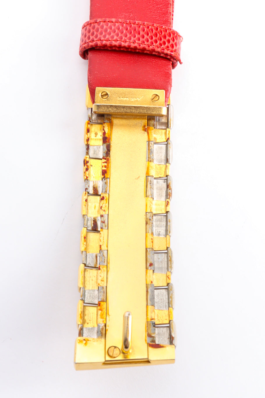 zig zag buckle slide belt by Judith Leiber buckle back @recessla