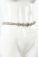 Vintage Judith Leiber Silver Byzantine Metal Belt on Mannequin at Recess Los Angeles