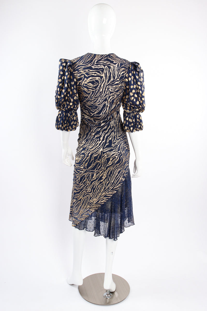 Vintage Judy Hornby Metallic Animal Bias Dress on mannequin back at Recess Los Angeles