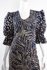 Vintage Judy Hornby Metallic Animal Bias Dress on mannequin crop at Recess Los Angeles