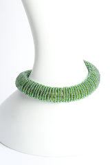 Vintage Julie Rubano Green Beaded Snake Collar Back at Recess LA