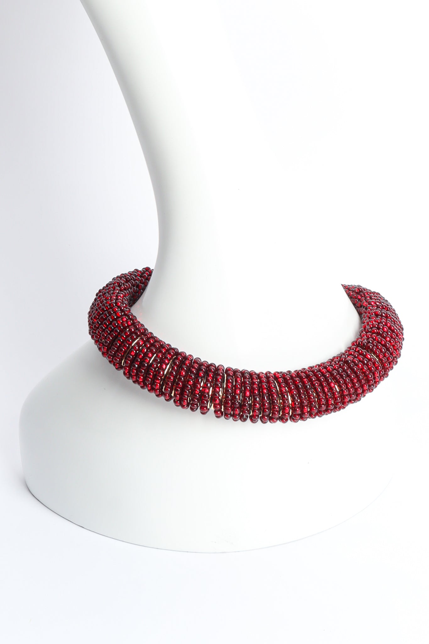 Julie Rubano Red Beaded Snake Chain Collar Back at Recess LA