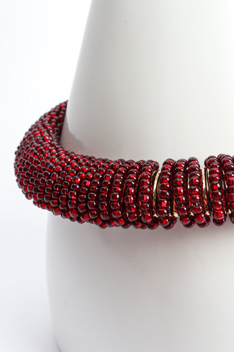 Julie Rubano Red Beaded Snake Chain Collar Beads Closeup at Recess LA