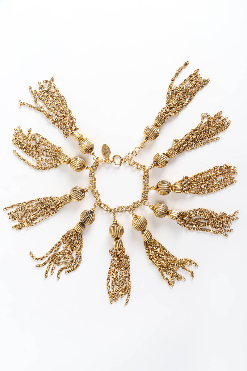 Vintage Julie Rubano Byzantine Pom Tassel Bracelet flat front @ Recess Los Angeles