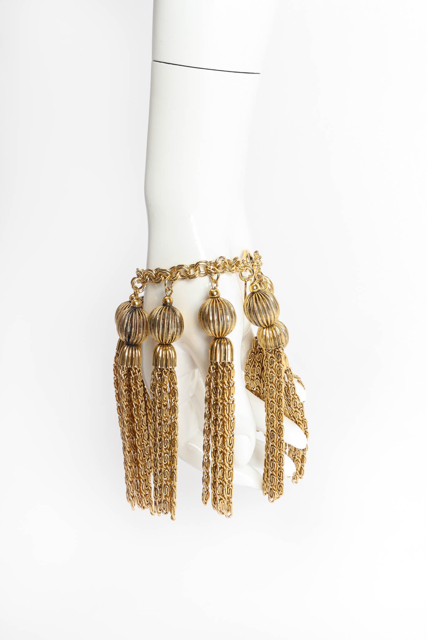 Vintage Julie Rubano Byzantine Pom Tassel Bracelet mannequin wrist @ Recess Los Angeles