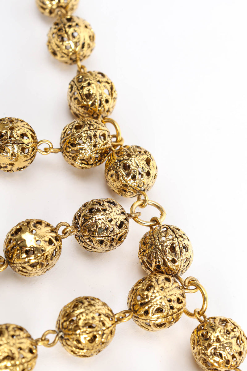 Vintage Julie Rubano Filigree Orb Pearl Necklace filigree orb close @ Recess Los Angeles