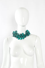 Vintage Julie Rubano Emerald Disco Ball Necklace on mannequin @ Recess LA