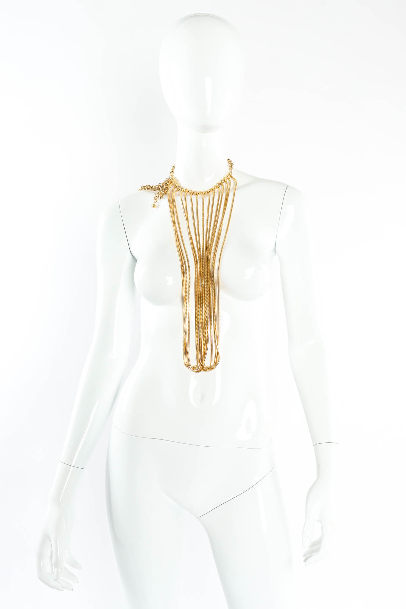 Vintage Julie Rubano Snake Drape Necklace on mannequin center drape @ Recess Los Angeles