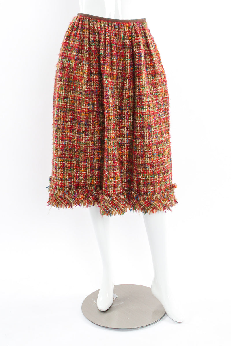 Vintage Commes de Garçons 2000 A/W Rainbow Wool Skirt mannequin front @ Recess LA