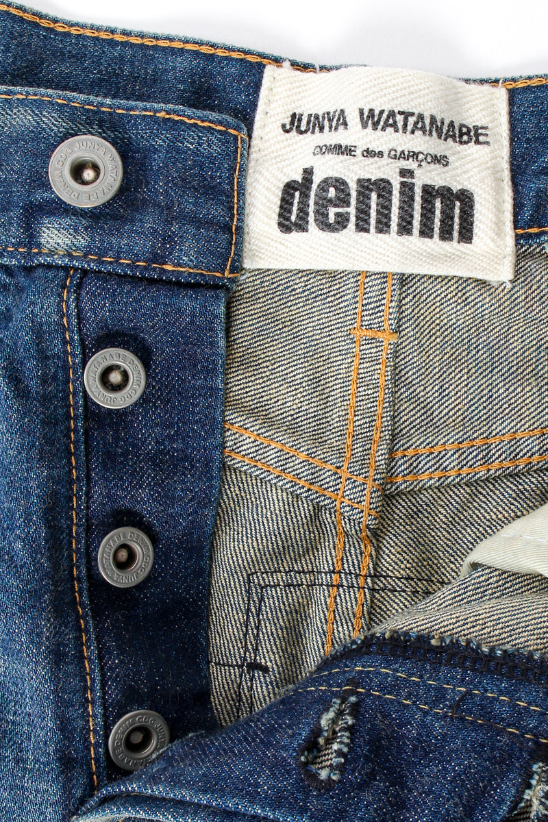 Vintage Junya Watanabe Comme des Garçons Denim Patchwork Denim Skirt fly label @ Recess LA