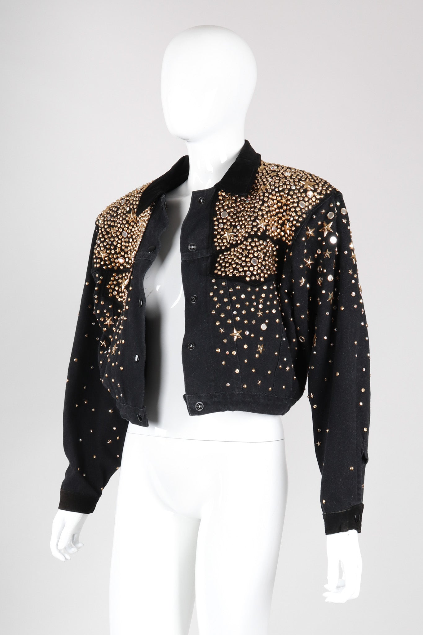 Recess Los Angeles Vintage K.Baumann Gold Starry Studded Embellished Jacket